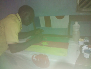 Painting the flags of Netherlands, Japan and Cameroon