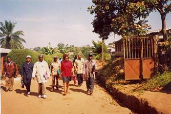 Field visit to a pigfarm, during a training on livestock